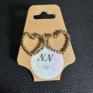 Lovely Faceted Open Golden Hearts Earrings